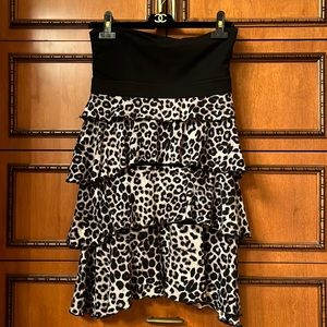 Express - Darling strapless black/white/grey mini dress